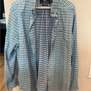 Vineyard Vines Blue and Pink Checkered Shirt